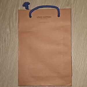 Louis Vuitton Small Brown Shopper, Blue Rope Handles, 9"(L)x6 5/8(W)×3